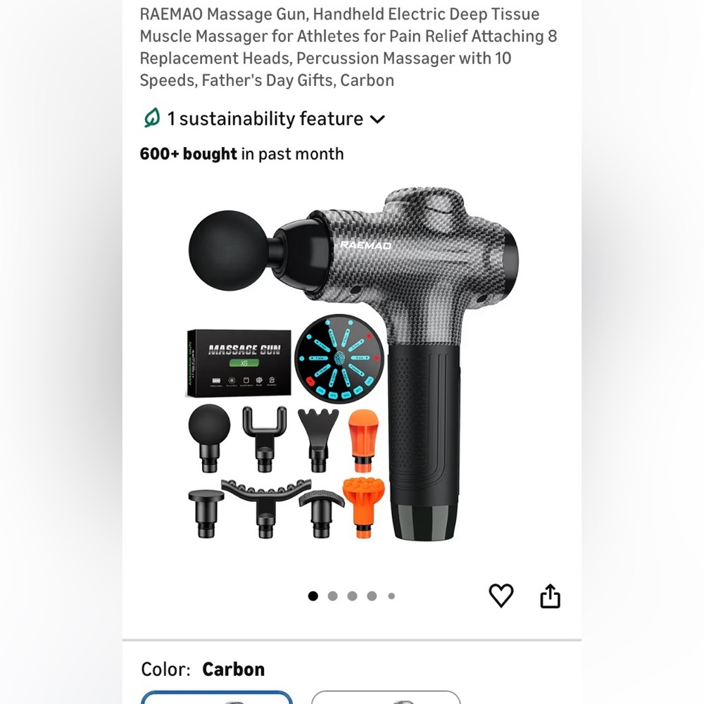 RAEMAO Handheld Electric Massage Gun - in Carbon
